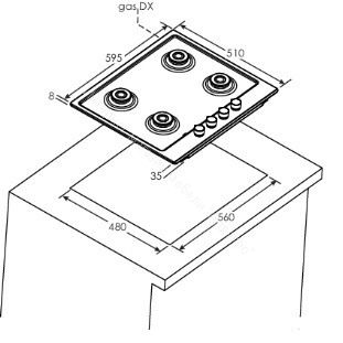 Газовая варочная панель Candy CHG 6 BF4 WPX нержавеющая сталь