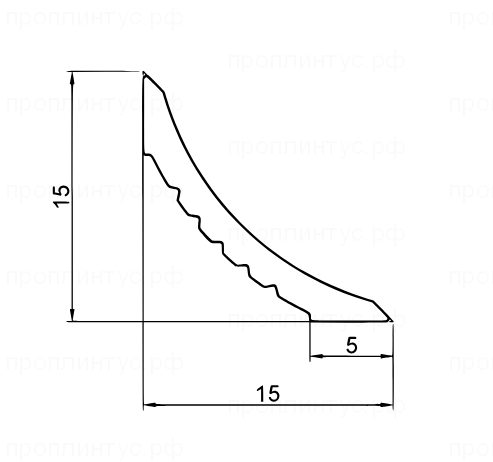 Щелевой плинтус мини EWA 15х15 алюминиевый анодированный