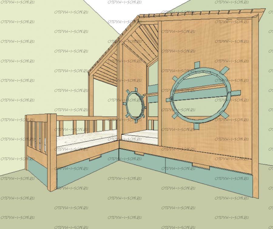 Кровать Домик угловой Fairy Land №59 (для двоих детей)
