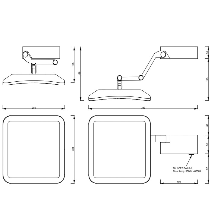 Косметическое зеркало с подсветкой Decor Walther Contract  0123200/0123260 схема 3