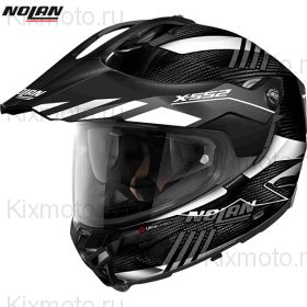 Шлем Nolan X-552 Ultra Carbon Wingsuit N-Com, чёрно-белый матовый