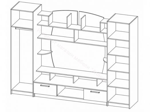 Гостиная "Камилла" ясень шимо светлый/Ясень шимо тёмный