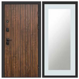 Входная дверь Termo-door Твист Зеркало Триумф Белый Софт