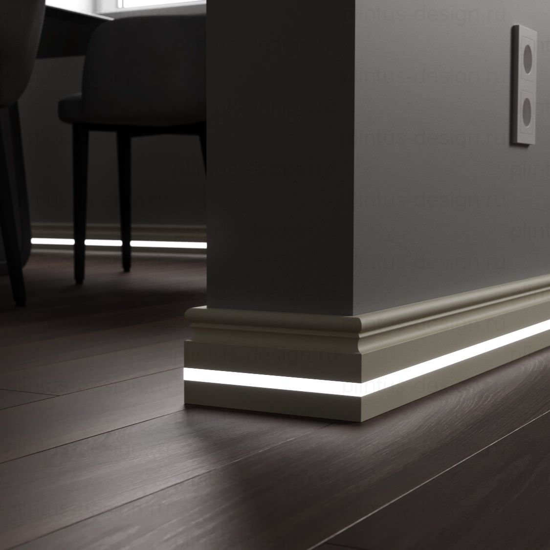 LWD Original Каролина плинтус из МДФ с подсветкой