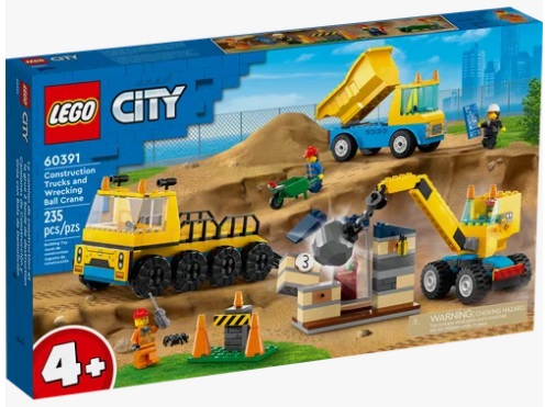 Конструктор LEGO City 60391 Construction Trucks and Wrecking Ball Crane, 235 дет.