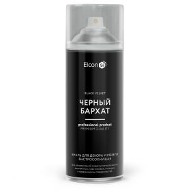 Декоративная Эмаль Аэрозоль Elcon Decor 520мл Черный Бархат для Металлических, Деревянных, Пластиковых, Гипсовых, Керамических Поверхностей.*