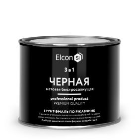Грунт-Эмаль по Ржавчине Elcon 3 в 1 0.4кг Быстросохнущая, Атмосферостойкая, Черный / Элкон 3 в 1