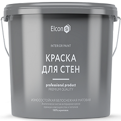 Краска для Стен Elcon 3.8кг Мющаяся, Супербелая, Матовая, Экологически Чистая / Элкон.