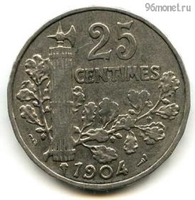 Франция 25 сантимов 1904