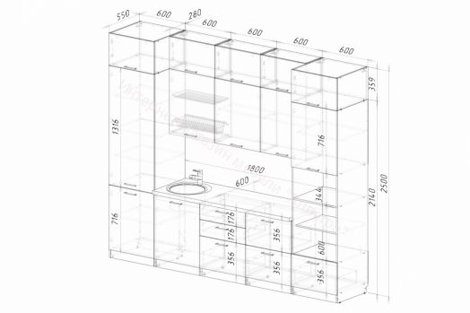 Кухонный гарнитур Альба экстра 3000 мм