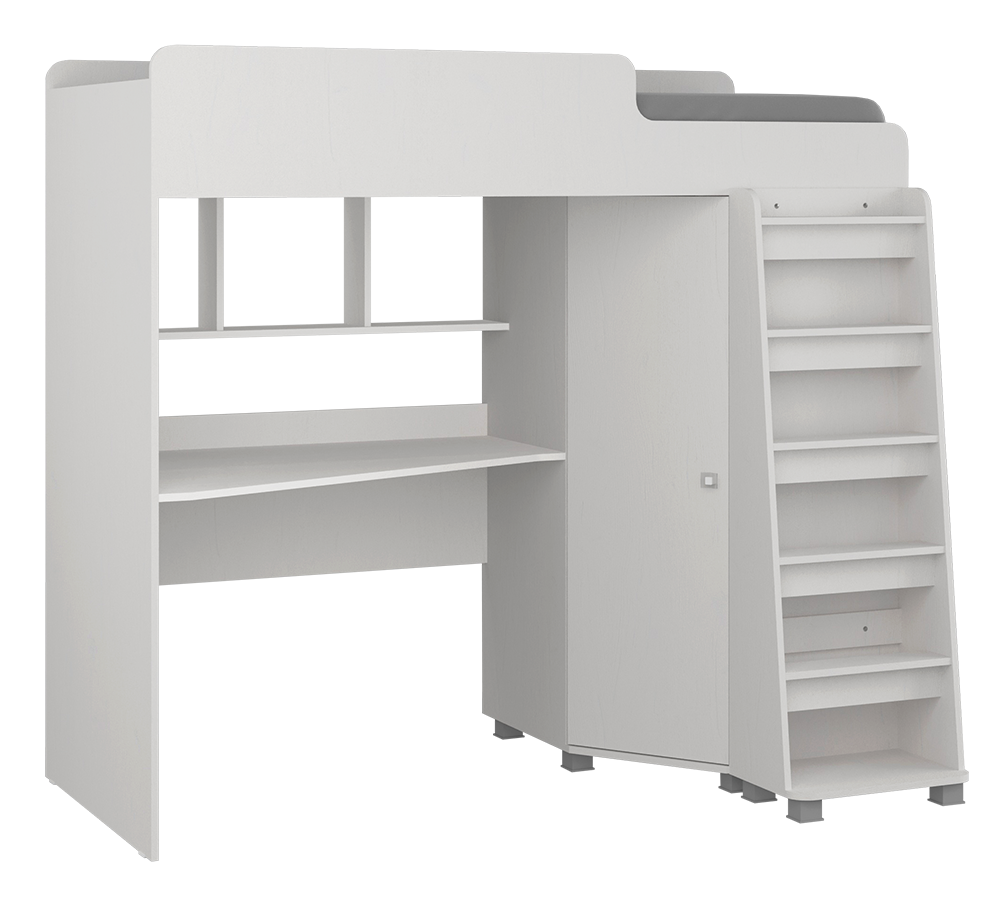 Кровать чердак Твист-2 белый