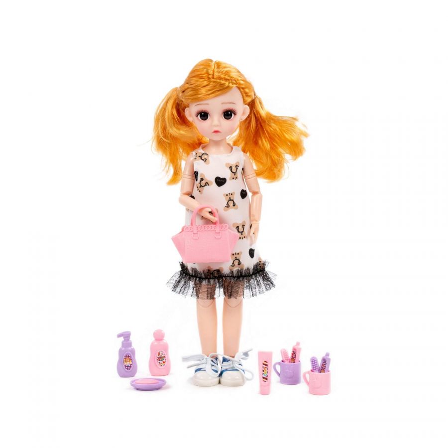 Кукла "Даша" (29 см) в платье + аксессуары (12 элементов) (в коробке №2)