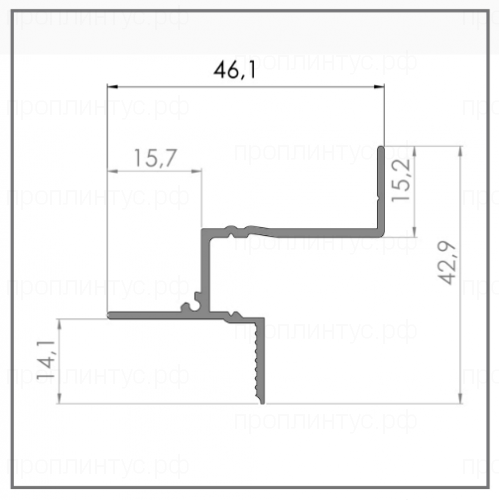 Потолочный теневой профиль с подсветкой черный анодированный