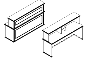 RAUT Стойка ресепшен 2000х600х1200 мм (Бук Тиара)