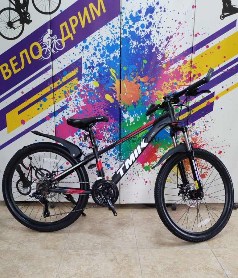 Велосипед 24" детский TMIK двойной обод черно-красный для детей