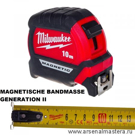 Новинка! Рулетка магнитная GEN III  10 м / 27 мм MILWAUKEE 4932464601