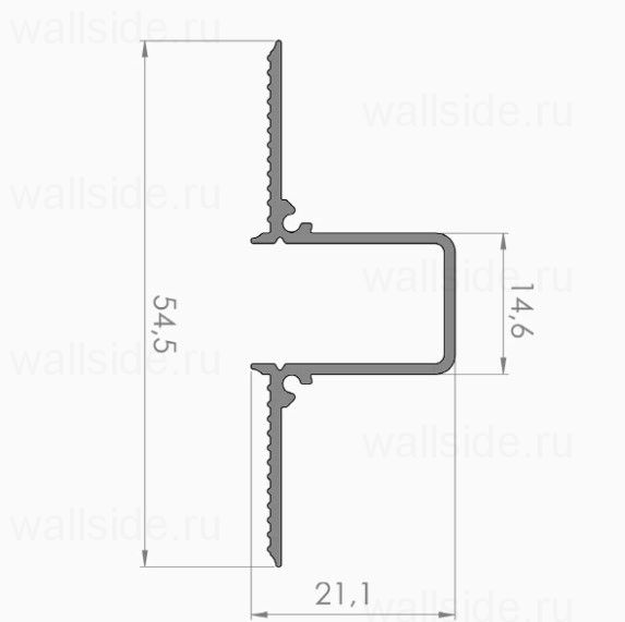 Алюминиевая декоративная рейка для стен 12 мм