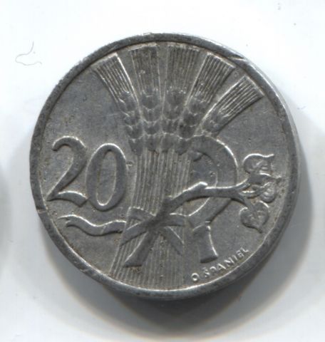 20 геллеров 1952 Чехословакия