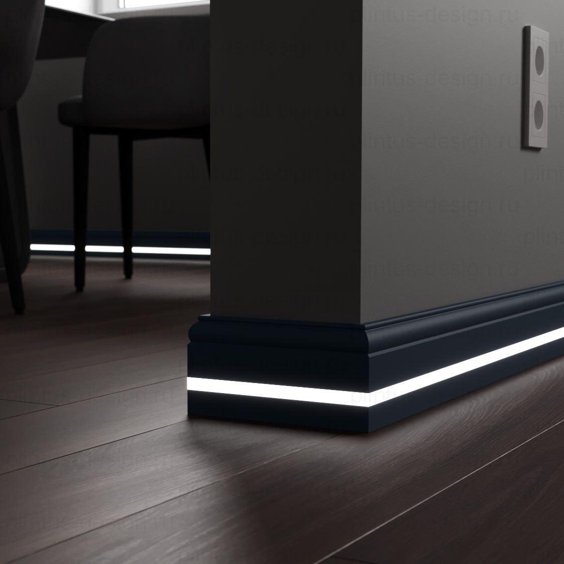 LWD Classic Вашингтон плинтус с подсветкой из МДФ