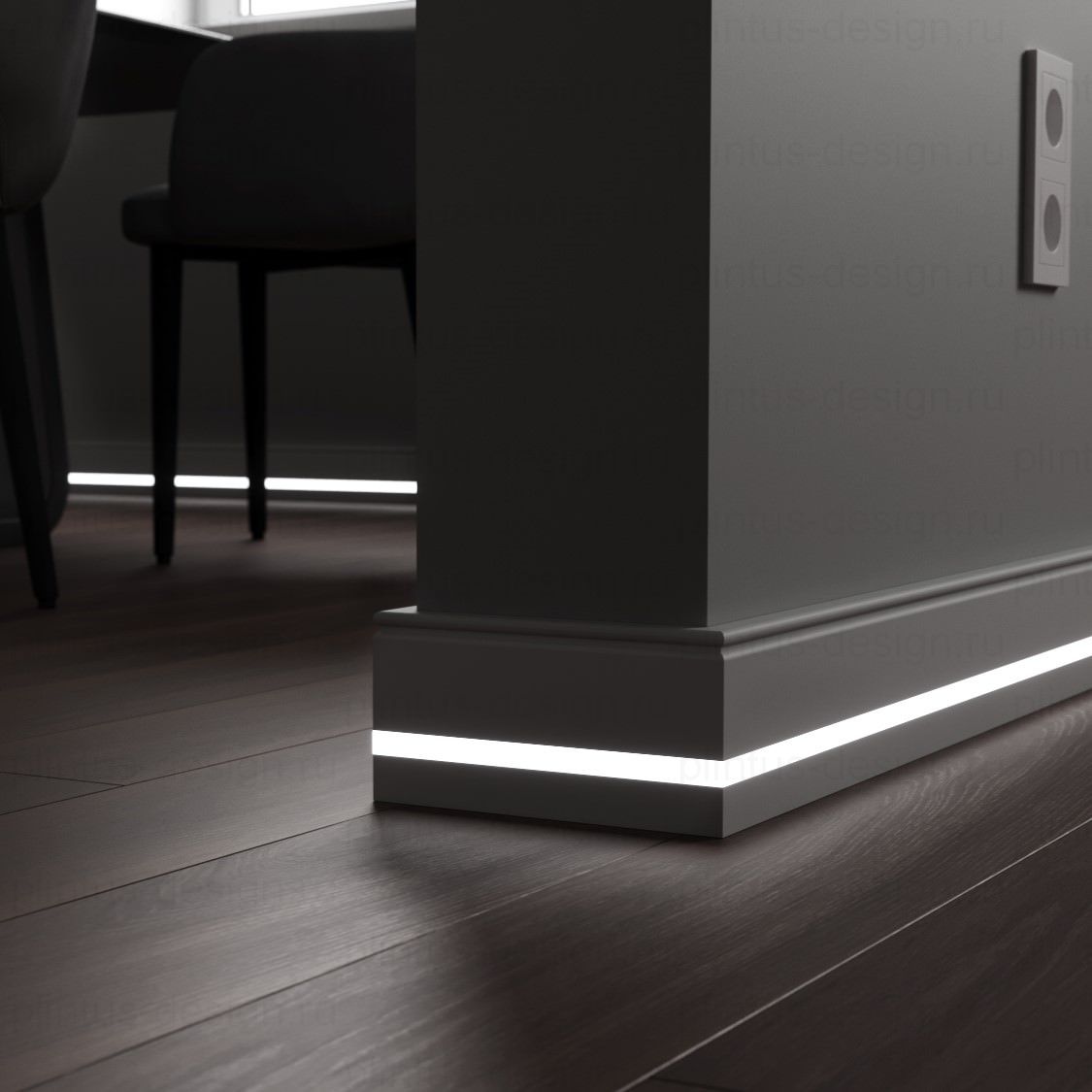 LWD Classic Вермонт плинтус с подсветкой из МДФ