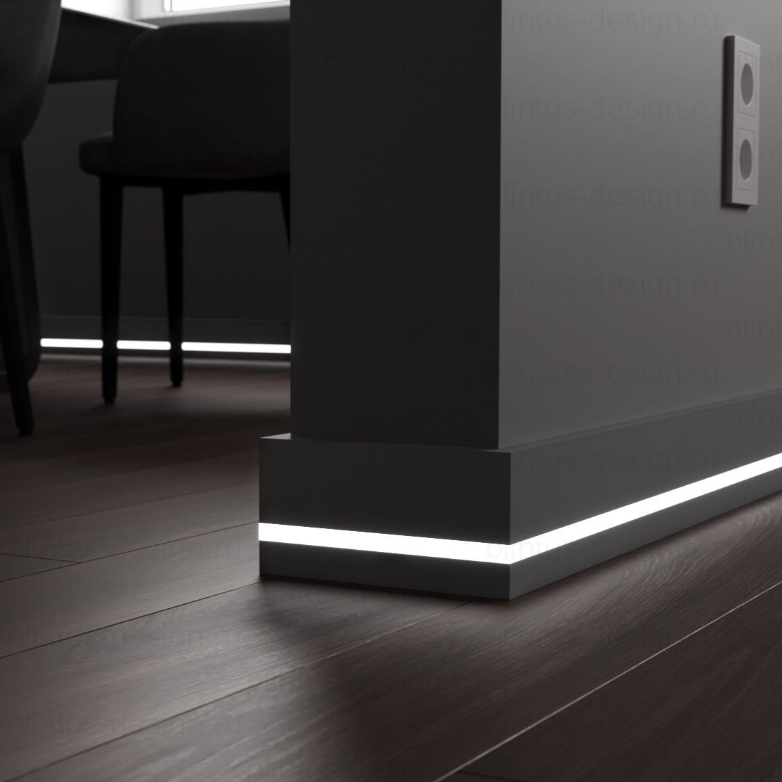 LWD Classic Висконсин плинтус с подсветкой из МДФ