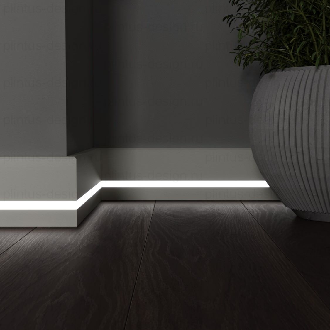 LWD Classic Орегон плинтус с подсветкой из МДФ