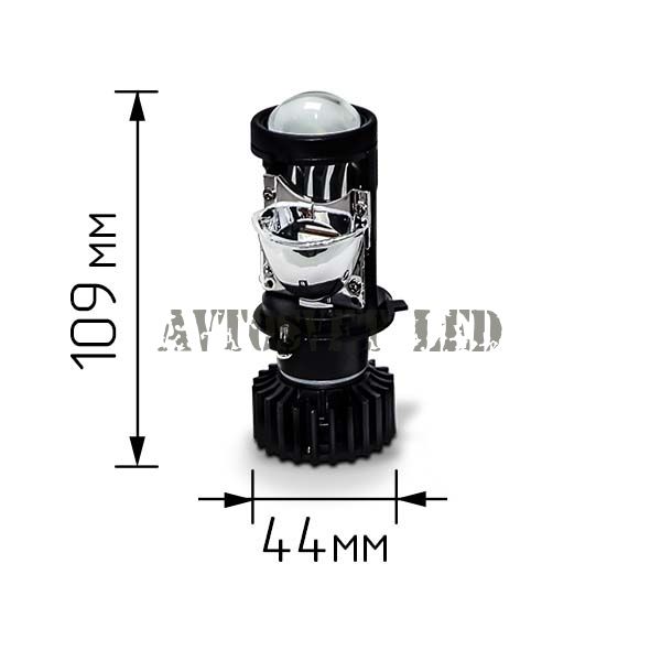 Автолампы светодиодные линзованные T3-H4AB