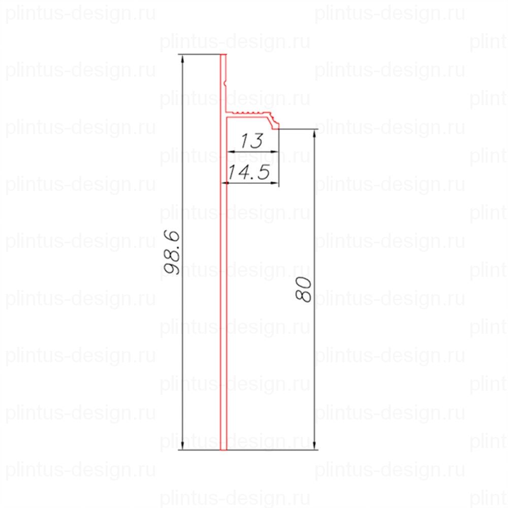 Плинтус скрытого монтажа Pro Design 323 чёрный муар
