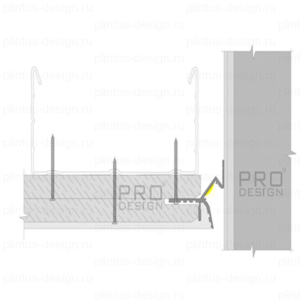Pro Design Gipps 594 теневой потолочный профиль Белый