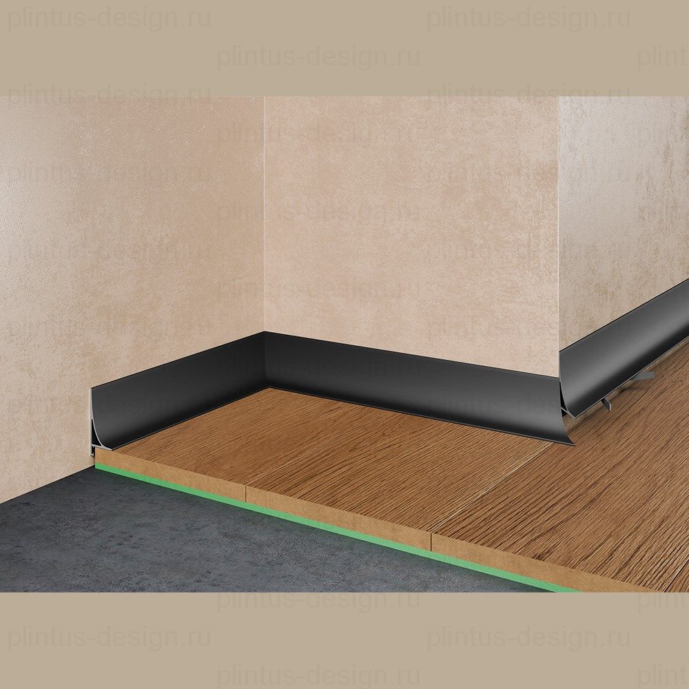 Corner L 584 Pro Design щелевой плинтус чёрный