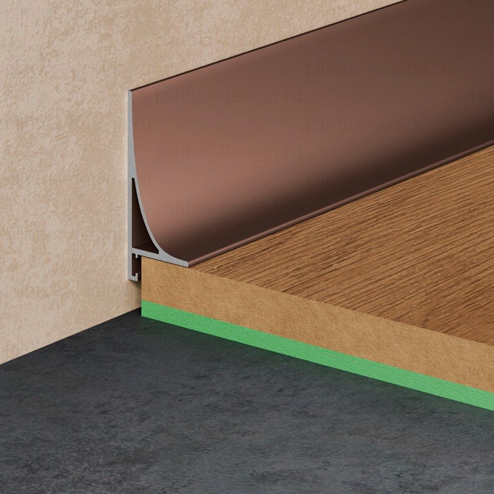Corner L 584 Pro Design щелевой плинтус коньяк