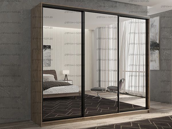 Шкаф-купе Кааппи 1 трехдверный, шесть размеров на выбор