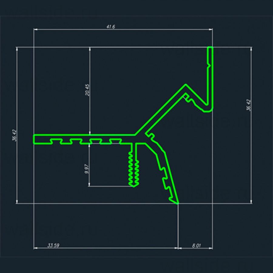 Pro Design Gipps 594 теневой потолочный профиль Белый