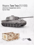 World of Tanks набор сувенирный модель Танк Тигр 2 металлический масштаб 1/100 + Брелок Танк