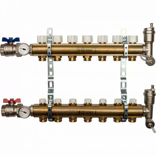 Коллекторная группа для отопления STOUT 0468 - 7 выходов