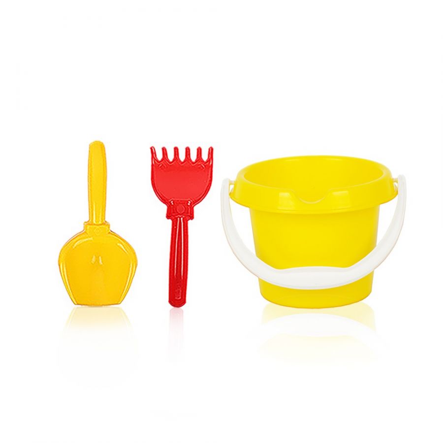 Игра Детский песочный набор «Малыш» 3пр.(ведро «Малыш», совок16см, грабли 15см)