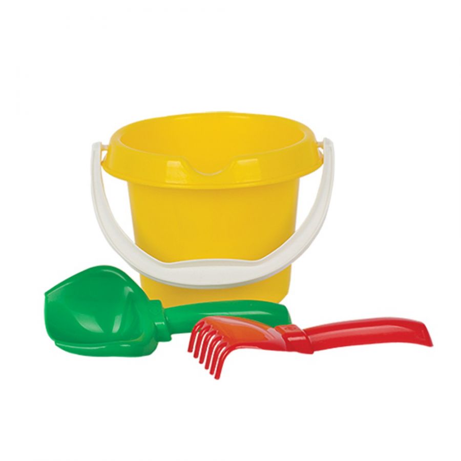 Игра Детский песочный набор «Малыш» 3пр.(ведро «Малыш», совок16см, грабли 15см)