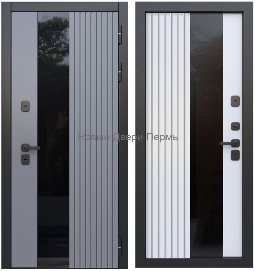 Luxor Termo 5 light дверь  уличная вставка черное зеркало