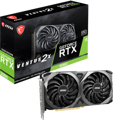 Видеокарта GeForce RTX 3060 12Gb MSI Ventus 2X 12G OC LHR