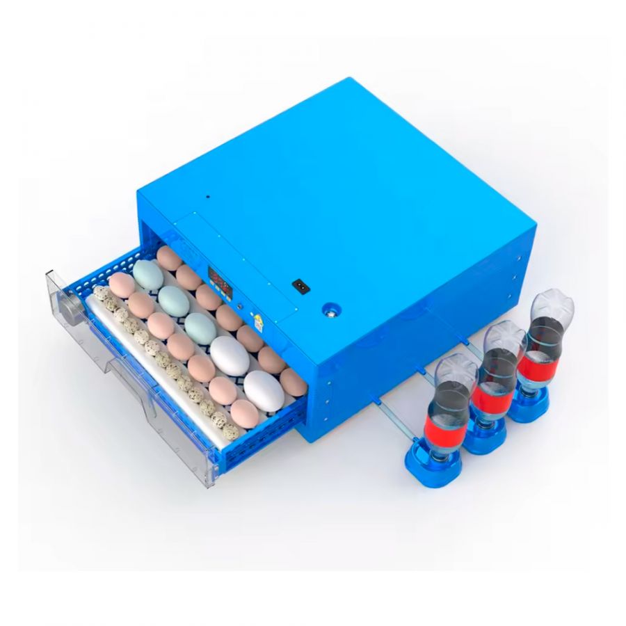 Инкубатор на 64 куриных яиц с резервным питанием,  автоматическим переворотом и встроенным овоскопом