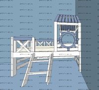 Кровать-чердак Домик Sidney №7
