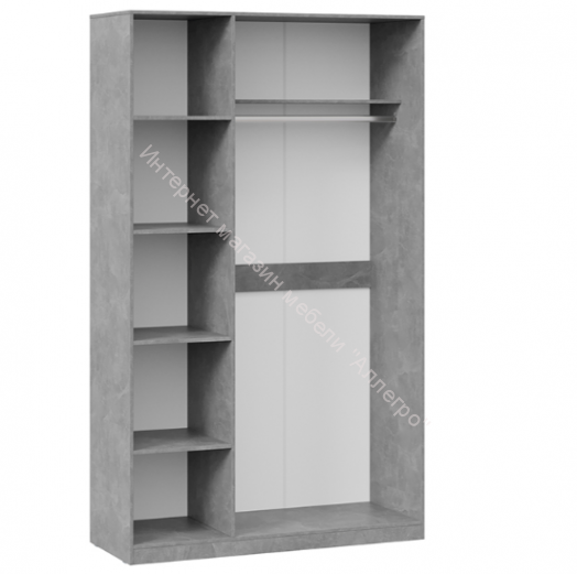 Шкаф комбинированный "Хилтон" 402.003.000 Ателье светлый/Белый матовый