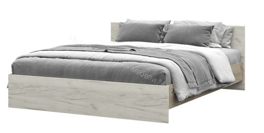 Кровать "Басса" (Бася) 1,6 КР 558 Дуб крафт серый/Дуб крафт белый