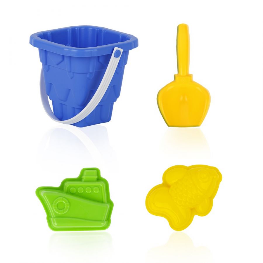 Песочный набор «Морской замок» (2 формочки, совок, ведро)