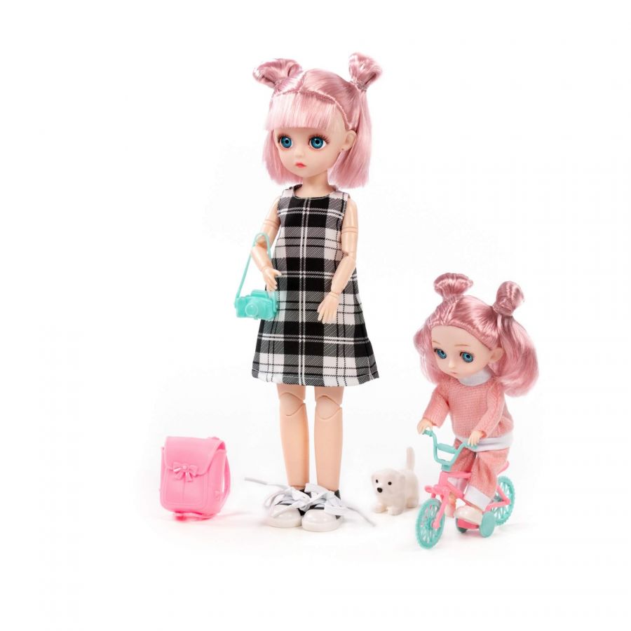 Кукла "Даша" (29 см) + кукла "Маша" (16 см) в парке + аксессуары (4 элемента) (в коробке №3)