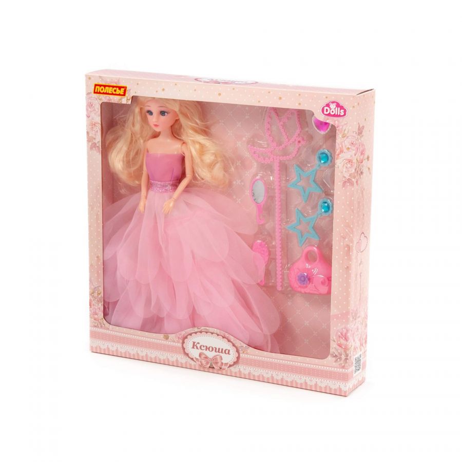 Кукла "Ксюша" (30 см) в пышном платье + аксессуары (7 элементов) (в коробке №4)