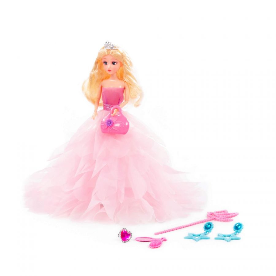 Кукла "Ксюша" (30 см) в пышном платье + аксессуары (7 элементов) (в коробке №4)