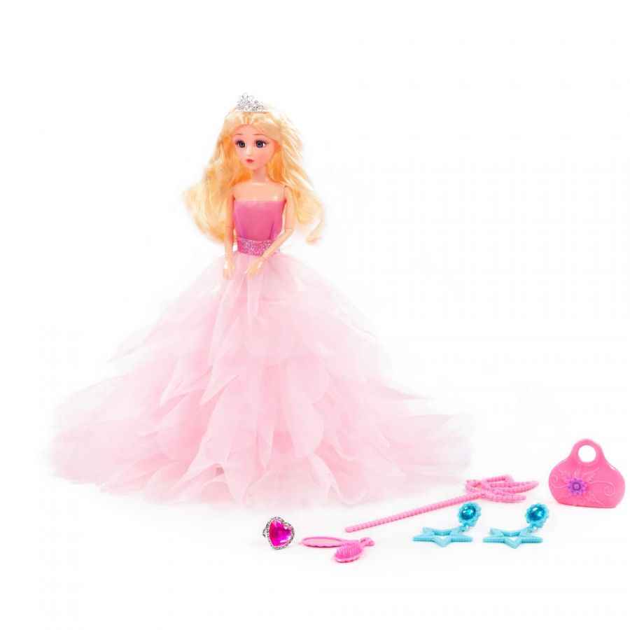 Кукла "Ксюша" (30 см) в пышном платье + аксессуары (7 элементов) (в коробке №4)