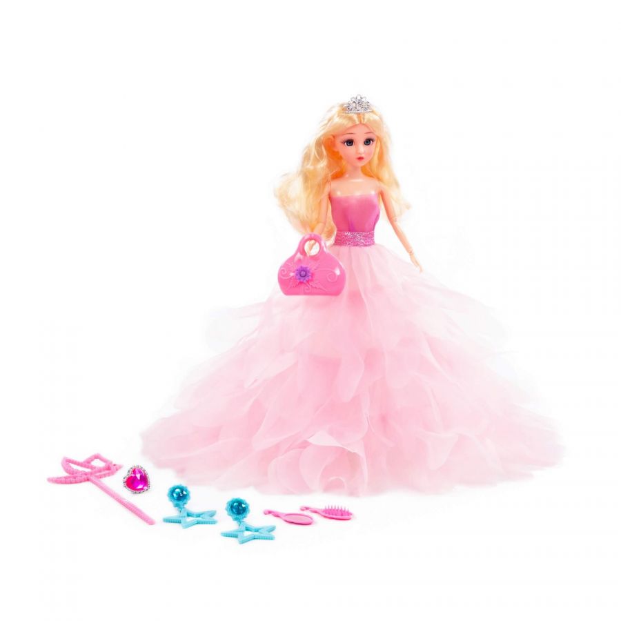 Кукла "Ксюша" (30 см) в пышном платье + аксессуары (7 элементов) (в коробке №4)