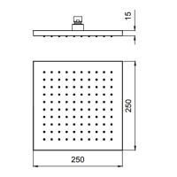 Верхний душ Almar EcoAir Square 316 25х25 см цвет нержавеющая сталь схема 2